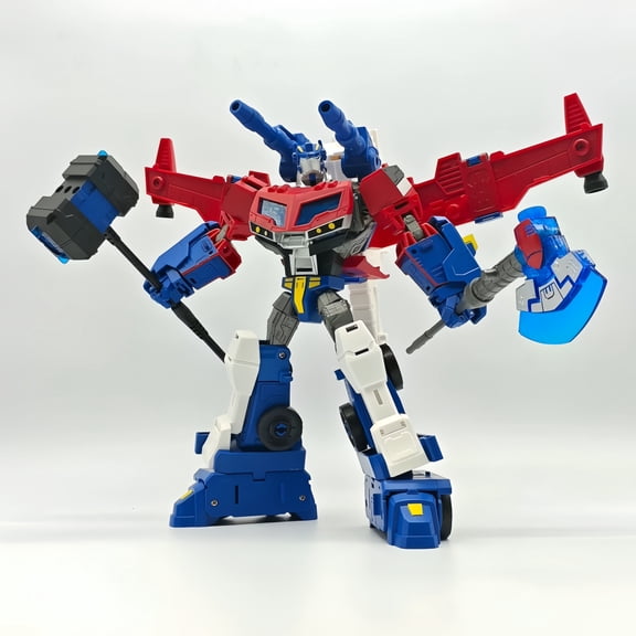 Transformer Optimus Prime Animated Action Figure, Converting Robot to Fire Truck with Weapons