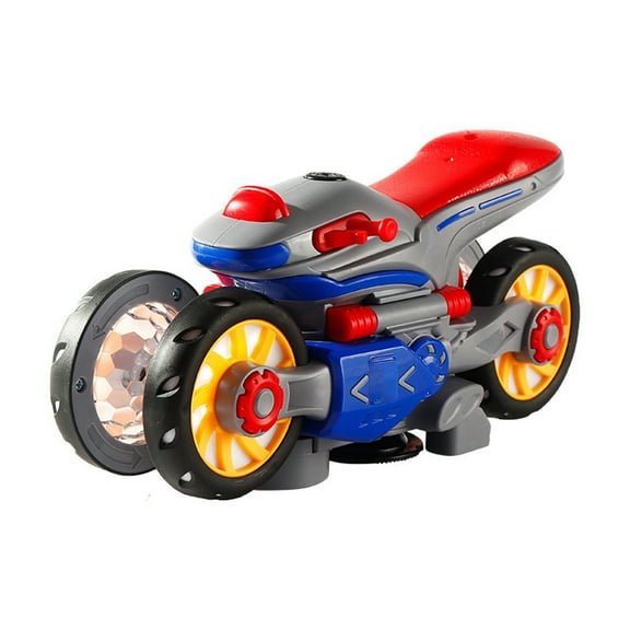Transformer Robot Motorcycle with Lights and Music for Kids with Universal Stunt and Rotation White