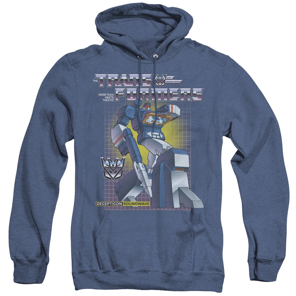 Transformer S/Soundwave Adult Heather Hoodie Sweatshirt Royal Blue