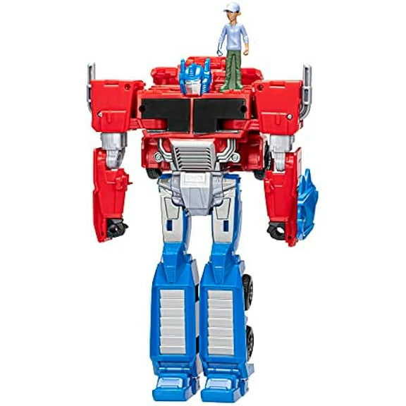 Transformer Toys EarthSpark Spin Changer Optimus Prime 8-Inch Action Figure with Robby Malto 2-Inch Figure, Robot Toys