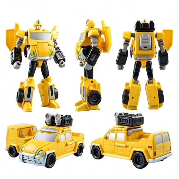 Transformer Van Warrior 6 Inch Action Figure, Converting Robot to Yellow Van