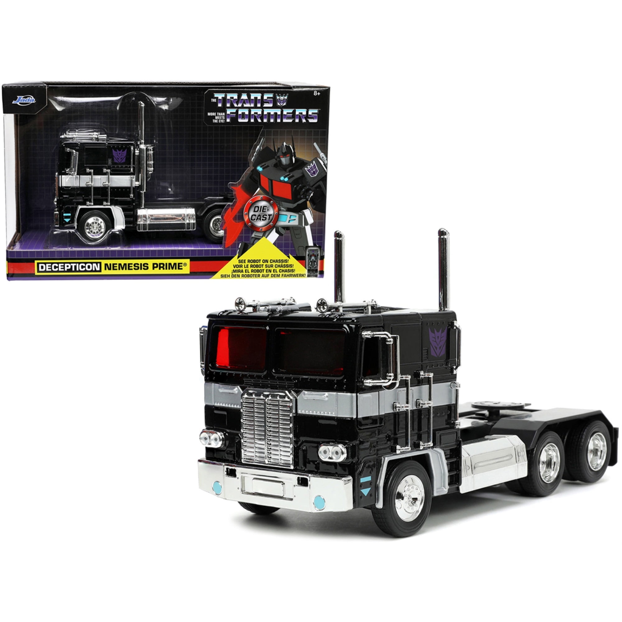 Jada Toys Transformers G1 Optimus Prime Truck with Robot on