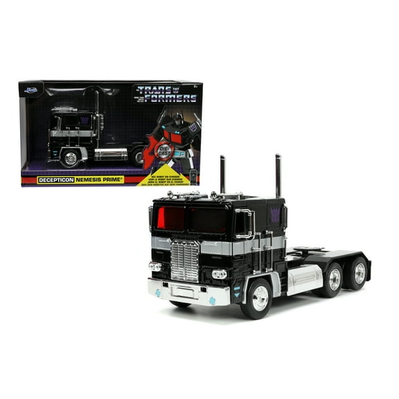 Transformers Car Model Vehicle Nemesis Prime Decepticon G1 Die-Cast with Robot on Chassis 1:24