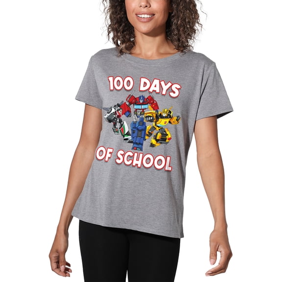 Transformers 100 Days of School Women's Loose T-Shirt, Athletic Heather, 2X-Large