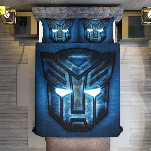Transformers 3-Piece Comforter Set for Bedroom, Transformers Bedding Set for Kids Adults, Soft Microfiber Duvet Cover Set with Zipper Closure, 1 Duvet Cover + 2 Pillow Covers