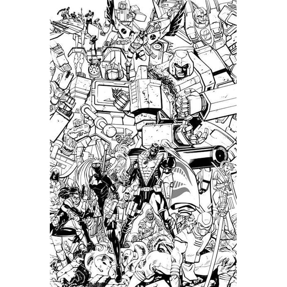 Transformers #33 Cvr G Tom Reilly Energon Universe 3rd Anniversary B&w Var Image Comics Comic Book