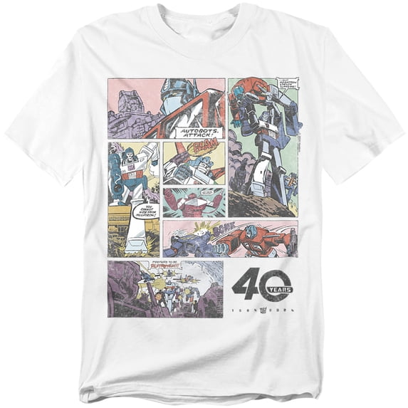 Transformers 40Th Anniversary T-Shirt Forty Years Of Comics Unisex Graphic Tee for Men & Women