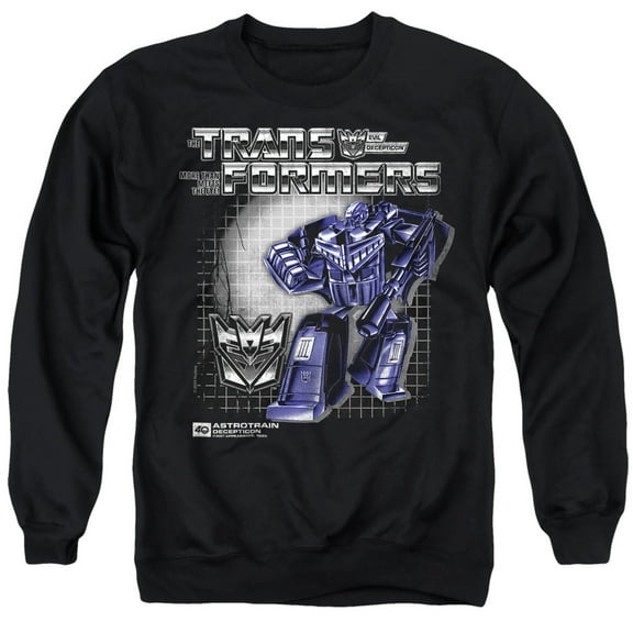 Transformers 40th Anniversary Astrotrain Box Unisex Adult Crewneck Sweatshirt, Black, X-Large