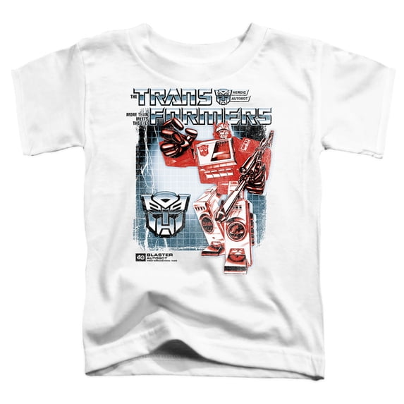 Transformers 40th Anniversary Blaster Box Kids T Shirt (Small) for Youth Toddler Boys and Girls, White