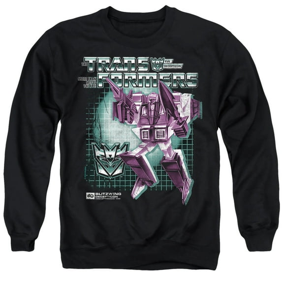 Transformers 40th Anniversary Blitzwing Box Unisex Adult Crewneck Sweatshirt, Black, 5X-Large
