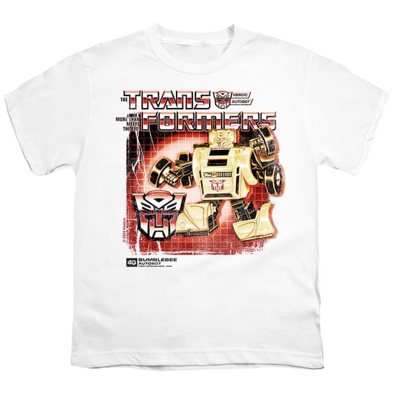 Transformers 40th Anniversary Bumblebee Box Unisex Youth T Shirt, White, X-Small