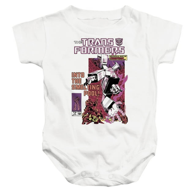 Transformers 40th Anniversary Cybertron Comic Unisex Infant Snap Suit for Baby, White, Large