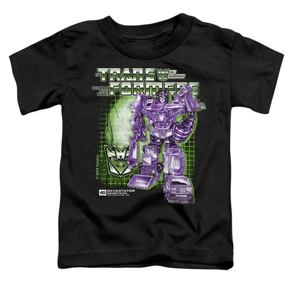 Transformers 40th Anniversary Devastator Box Kids T Shirt (Small) for Youth Toddler Boys and Girls, Black