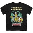 thumbnail image 1 of Transformers 40th Anniversary Grimlock and Dinobots Unisex Youth T Shirt, Black, Large, 1 of 5