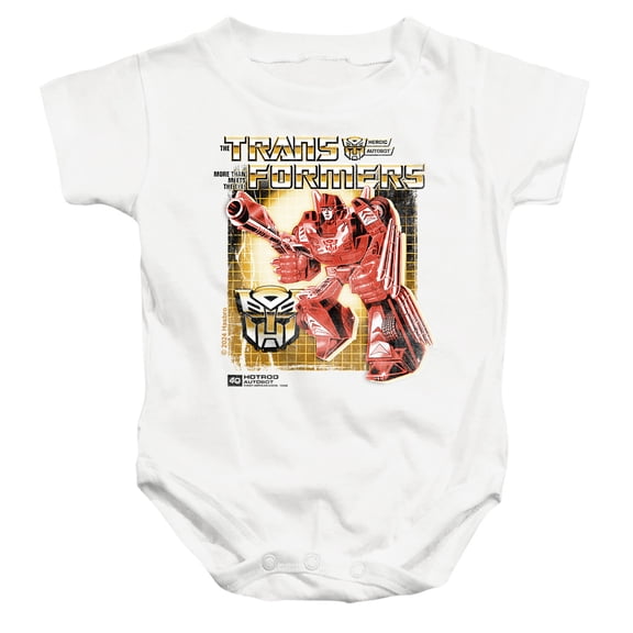 Transformers 40th Anniversary Hotrod Box Unisex Infant Snap Suit for Baby, White, X-Large