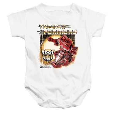 Transformers 40th Anniversary Ironhide Box Unisex Infant Snap Suit for Baby, White, Small