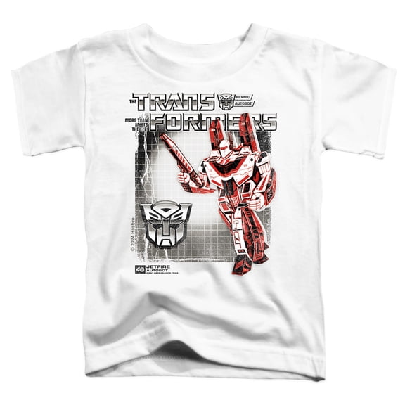 Transformers 40th Anniversary Jetfire Box Kids T Shirt (Large) for Youth Toddler Boys and Girls, White