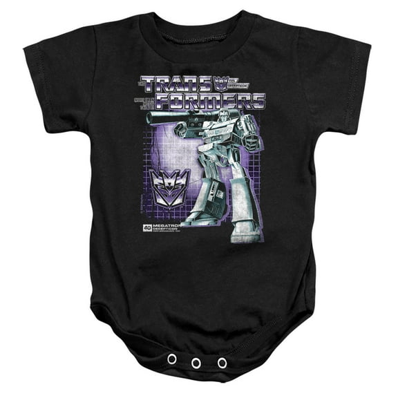 Transformers 40th Anniversary Megatron Box Unisex Infant Snap Suit for Baby, Black, X-Large