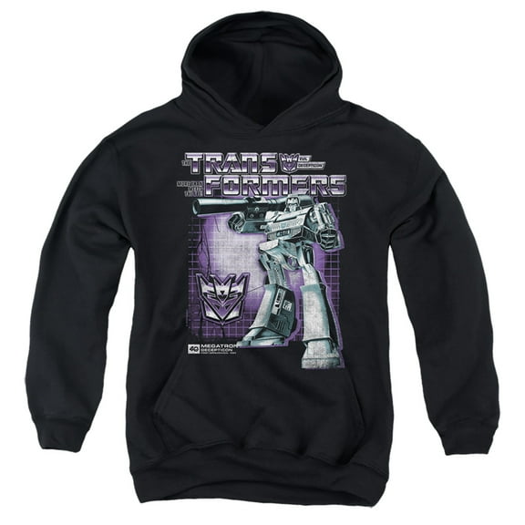 Transformers 40th Anniversary Megatron Box Youth Kids Boy/Girls Pull-Over Hoodie, Black, X-Large