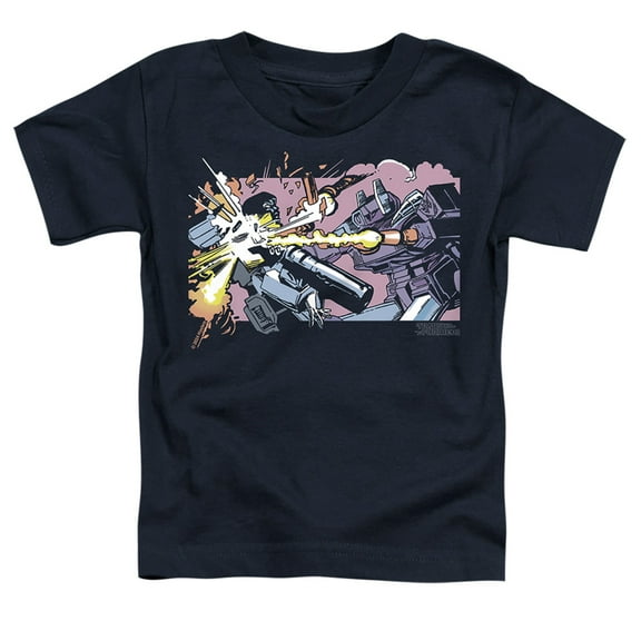 Transformers 40th Anniversary Megatron vs Shockwave Kids T Shirt (Medium) for Youth Toddler Boys and Girls, Navy