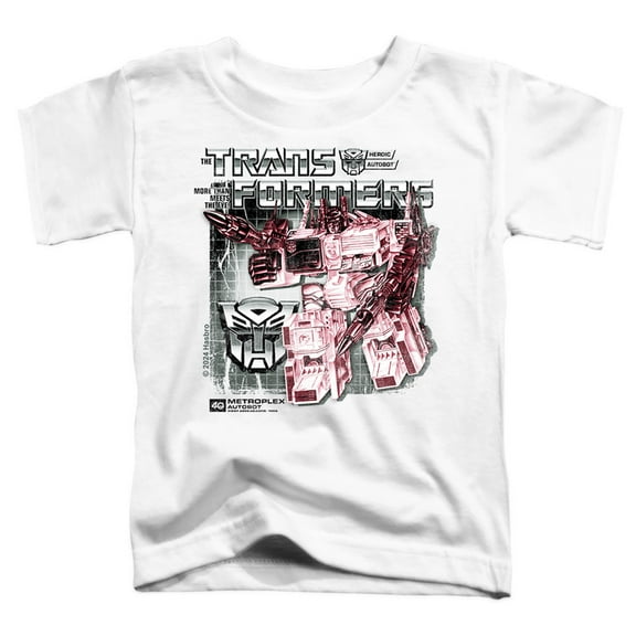Transformers 40th Anniversary Metroplex Box Kids T Shirt (Medium) for Youth Toddler Boys and Girls, White