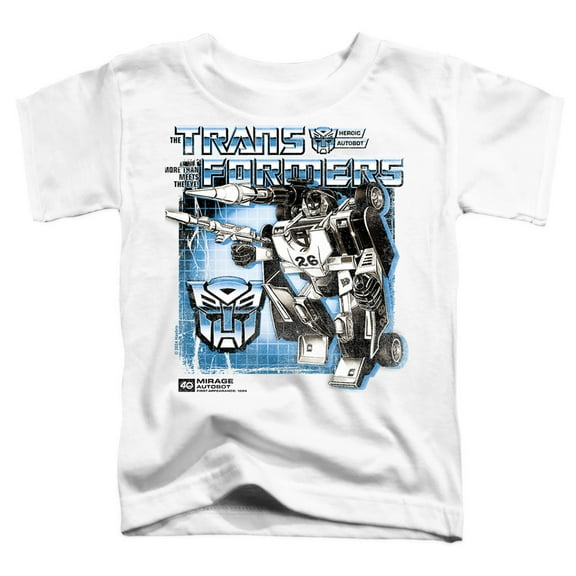 Transformers 40th Anniversary Mirage Box Kids T Shirt (Medium) for Youth Toddler Boys and Girls, White