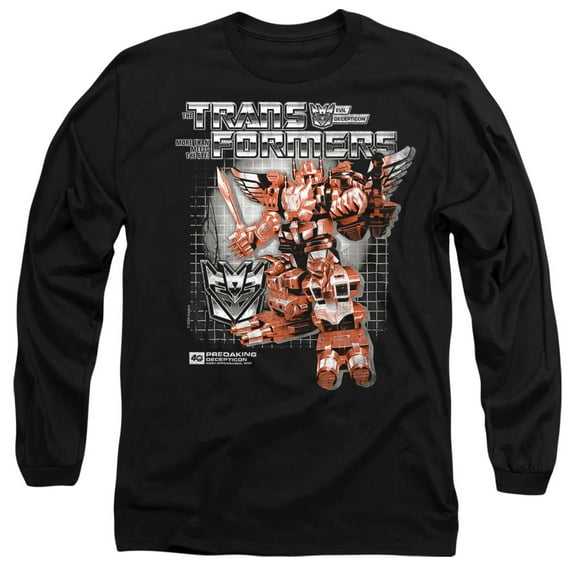 Transformers 40th Anniversary Predaking Box Unisex Adult Long-Sleeve T Shirt, Black, Large