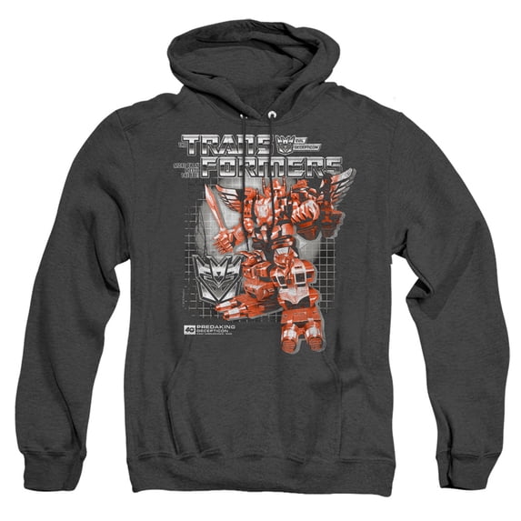 Transformers 40th Anniversary Predaking Box Unisex Adult Pull-Over Heather Hoodie, Black Heather, Small