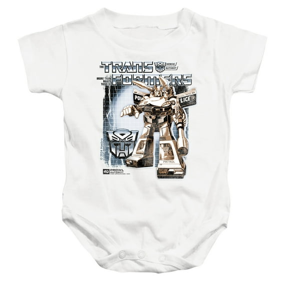 Transformers 40th Anniversary Prowl Box Unisex Infant Snap Suit for Baby, White, Small