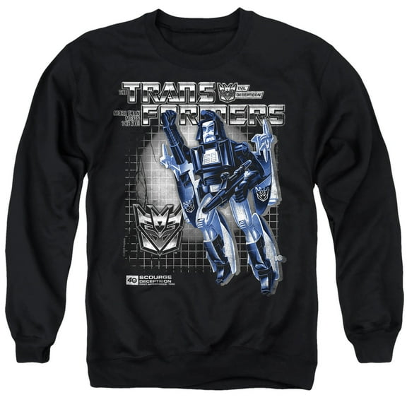 Transformers 40th Anniversary Scourge Box Unisex Adult Crewneck Sweatshirt, Black, Small