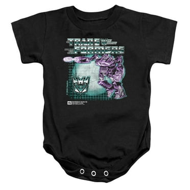 Transformers 40th Anniversary Shockwave Box Unisex Infant Snap Suit for Baby, Black, Large