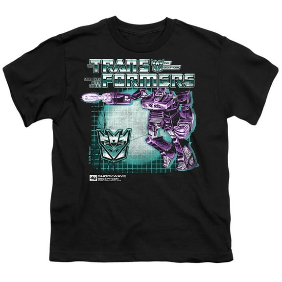 Transformers 40th Anniversary Shockwave Box Unisex Youth T Shirt, Black, Small