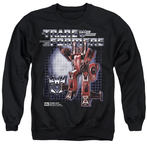 Transformers 40th Anniversary Thrust Box Unisex Adult Crewneck Sweatshirt, Black, Medium