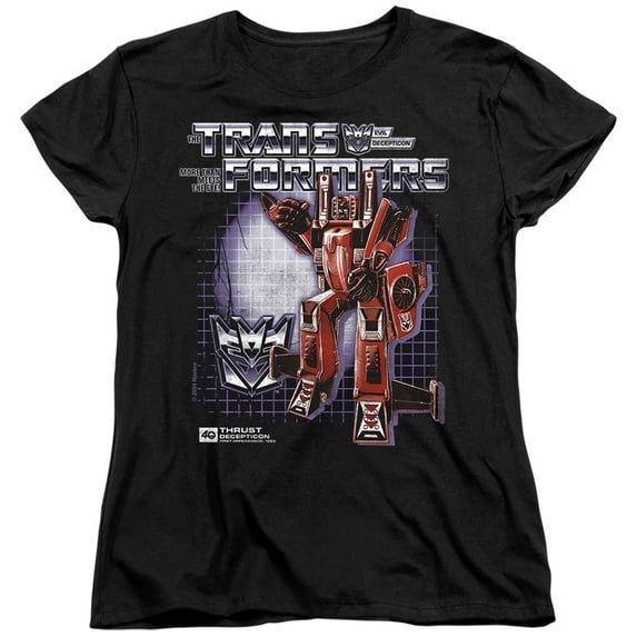 Transformers 40th Anniversary Thrust Box Women's T Shirt, Black, Medium