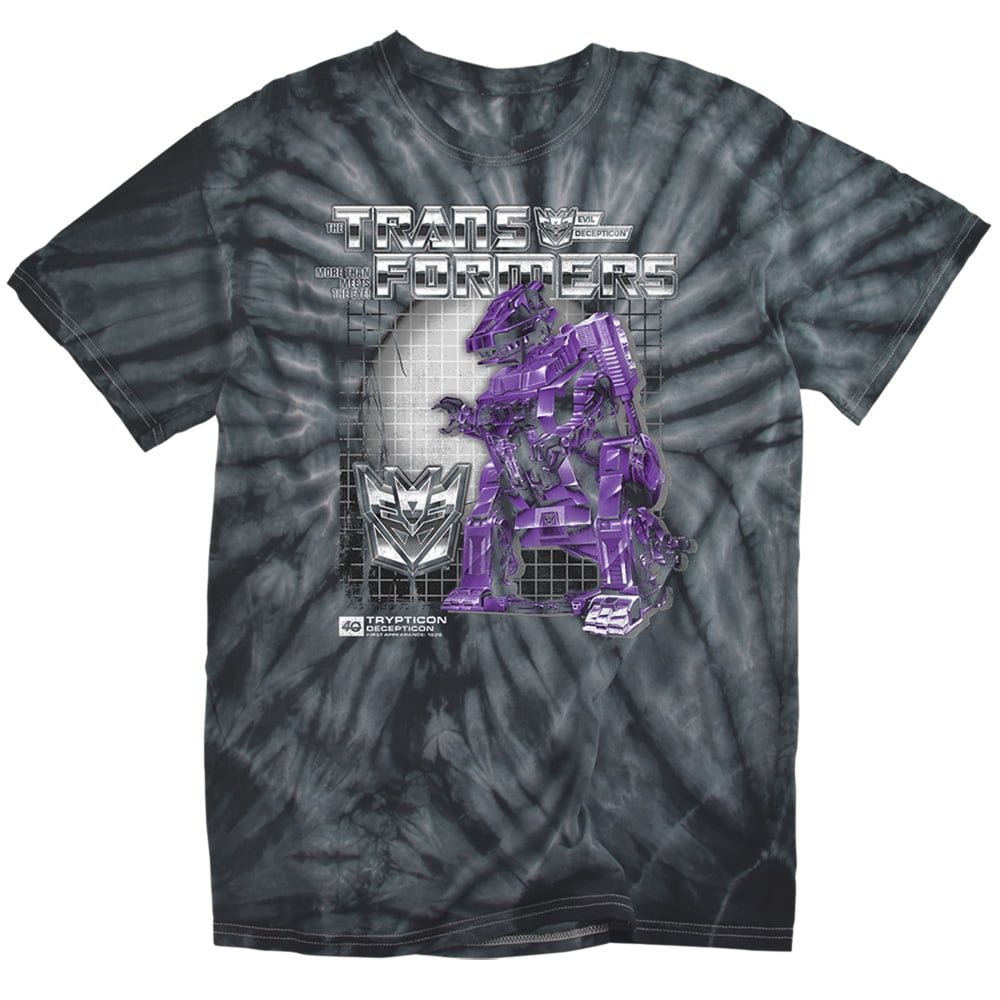 Transformers 40th Anniversary Trypticon Box Tie Dye Adult Unisex T Shirt (Medium) Black