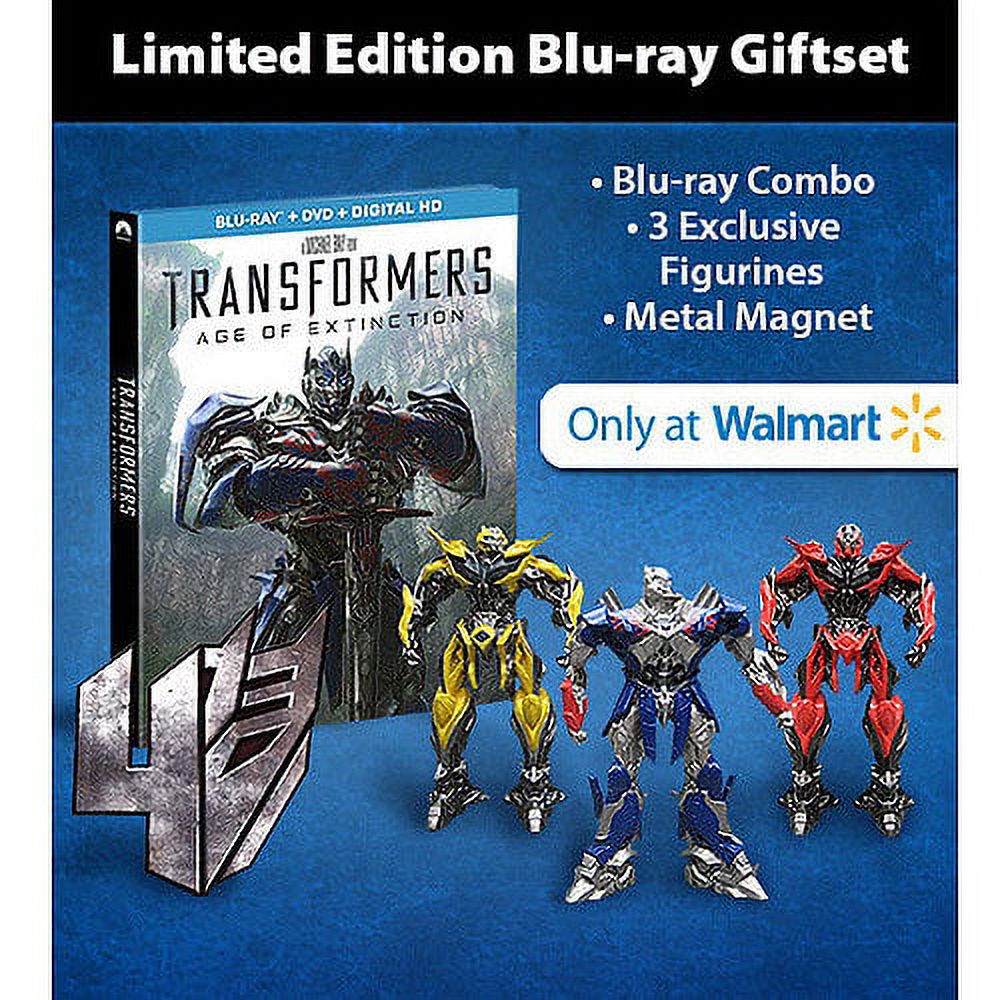 Transformers: Age Of Extinction (Walmart Exclusive) (Blu-ray + DVD + Digital HD + 3 Figurines + Magnet) - image 1 of 2
