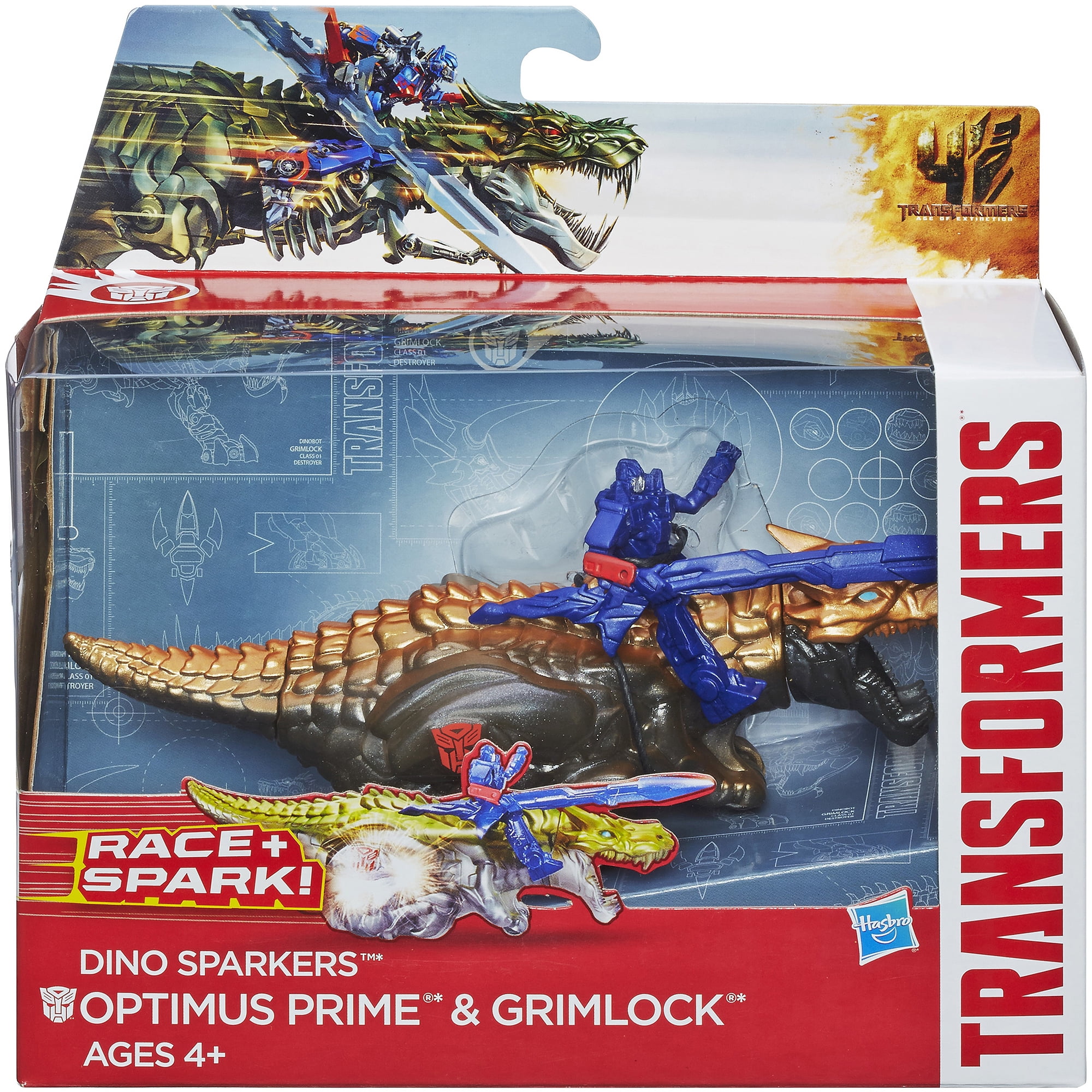 Transformers Age of Extinction Dino Sparkers Optimus Prime and Grimlock