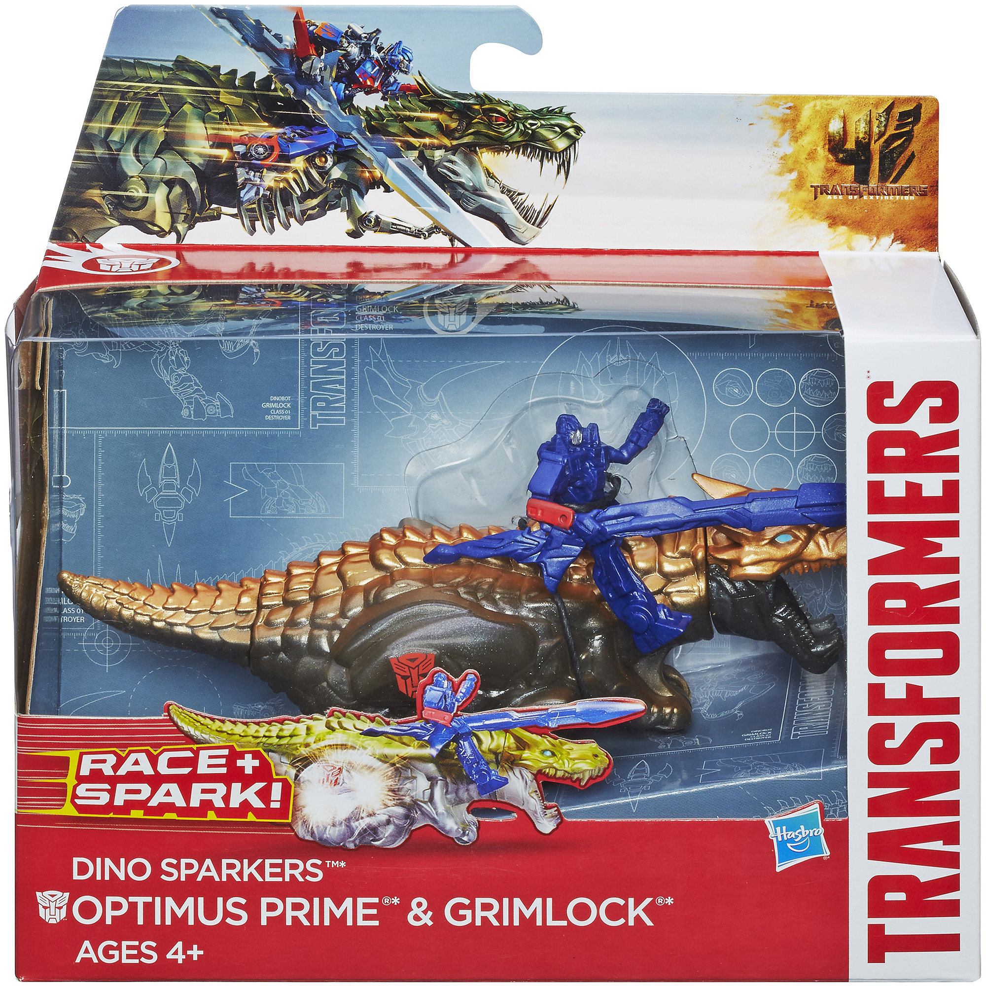 Transformers Age of Extinction Dino Sparkers Optimus Prime and Grimlock Figures - image 1 of 2