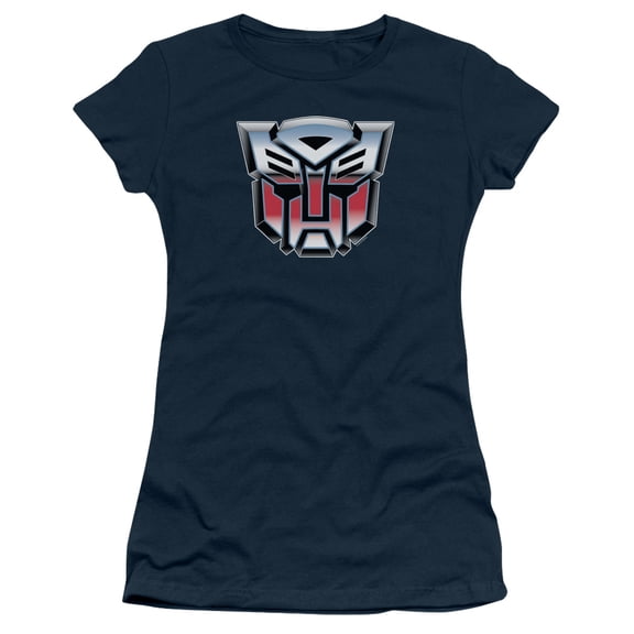 Transformers Autobot Airbrush Logo S/S Junior Women's T-Shirt Sheer Navy