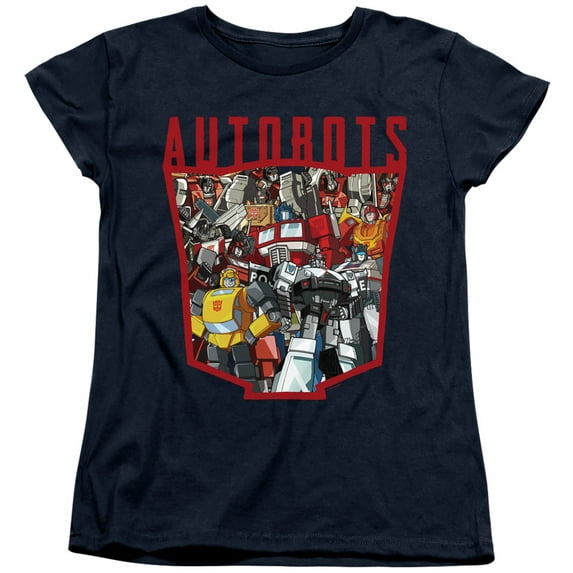 Transformers Autobot Collage S/S Women's T-Shirt Navy