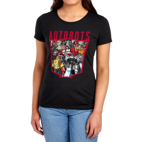 Transformers Autobot Collage Women's T Shirt, Black, X-Large