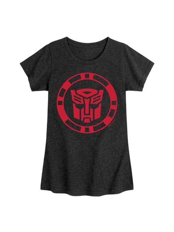 - Autobot Logo Girls' Fitted Short Sleeve Graphic T-Shirt