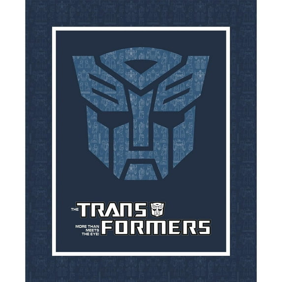 Transformers Autobot Shield in Dark Blue 100% Cotton Fabric Sold by the Panel
