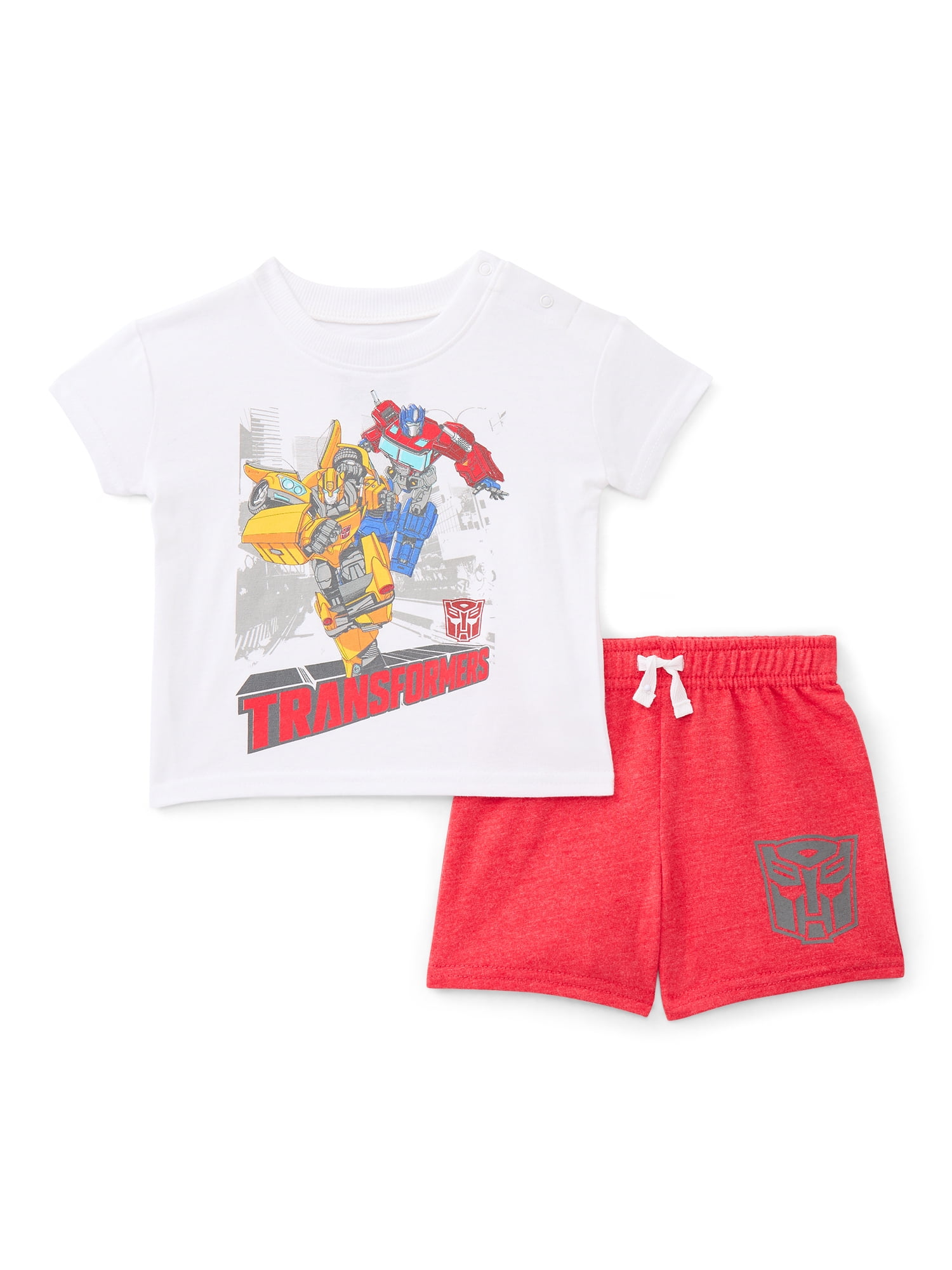 Transformers Baby Boys Short Sleeve Graphic Tee and Shorts Set, 2-Piece, Sizes 0/3M-24M