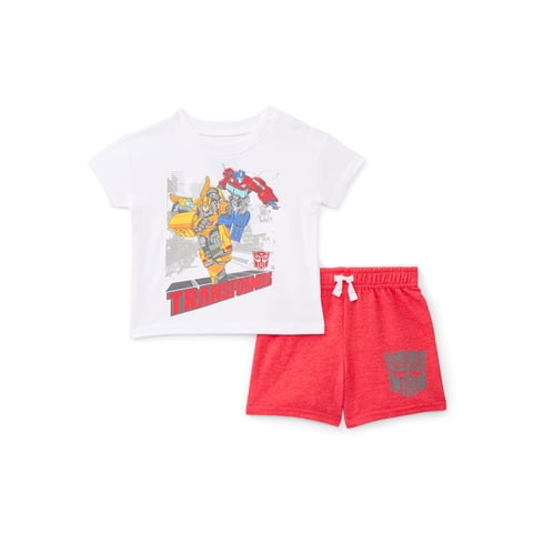 Transformers Baby Boys Short Sleeve Graphic Tee and Shorts Set, 2-Piece, Sizes 0/3M-24M