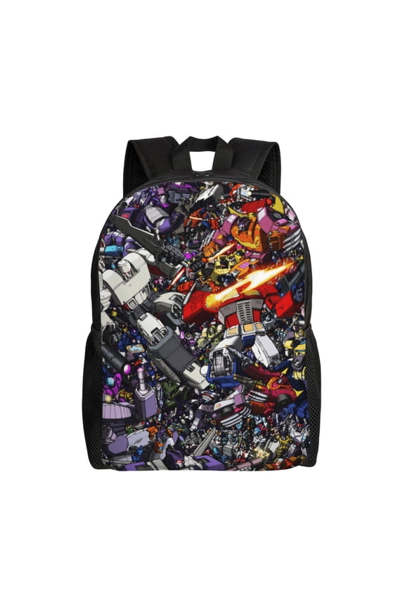 Transformers Backpack With 3D Creative Design Pattern Print, Adjustable Shoulder Straps, Smooth Zipper, Large Capacity Backpack Casual Daily Backpack