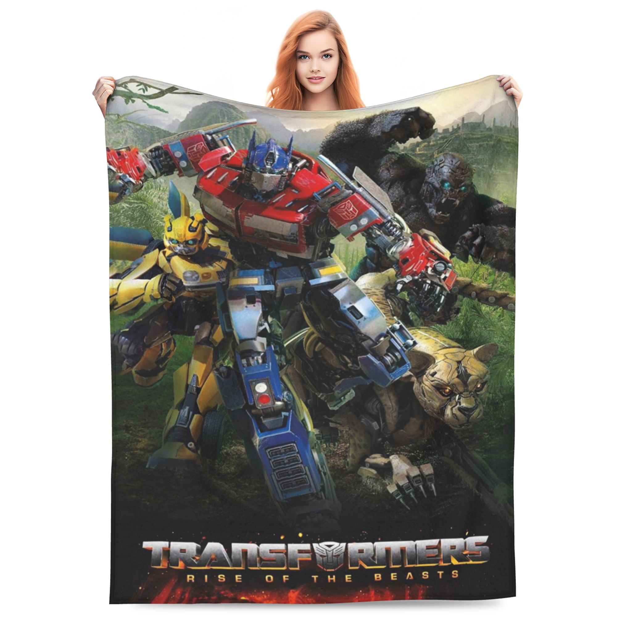 Transformers Bed Blanket Super Soft Fleece Throw Blanket Lightweight Warm Cozy Cartoon Blankets Gifts for Kids Adults 50 x40