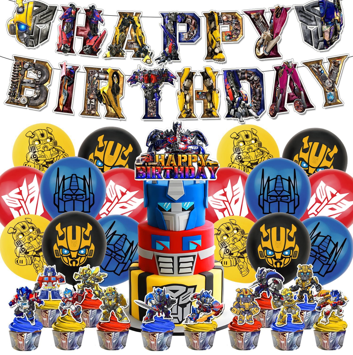Transformers Birthday Decorations, Handsome Robot Birthday Party