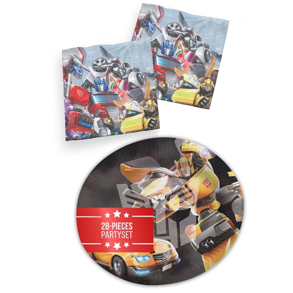 Transformers Birthday Party Supplies Set  28 Pieces with Plates & Napkins