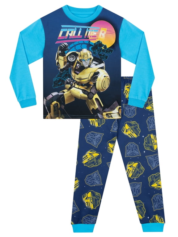 Boys Bumblebee Pajamas Blue Sizes 4-10
